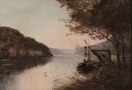 MORIZET Paul Louis 1850,Le bâteau accostant sur la rivière,Kahn & Associes FR 2021-06-18