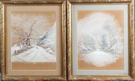 MORIZET Paul Louis 1850,Paysages d\’hiver,1906,Osenat FR 2021-10-03
