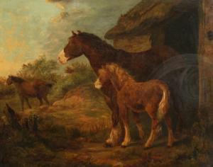 Morland G,Morland, Three Horses by a Stable in a Landscape, ,1792,John Nicholson GB 2020-09-25