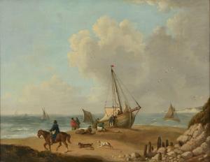 MORLAND George 1763-1804,Fisherfolk unloading their catch on Freshwater Bay,Dreweatts GB 2015-03-25