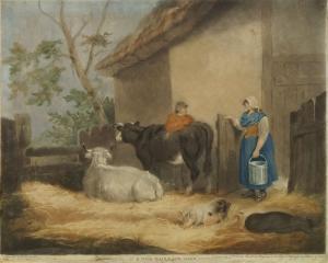 MORLAND George 1763-1804,Milk Maid and Cow Herd,Rosebery's GB 2016-02-06