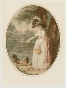 MORLAND George 1763-1804,Untitled, lady feeding chickens,Leonard Joel AU 2018-04-22