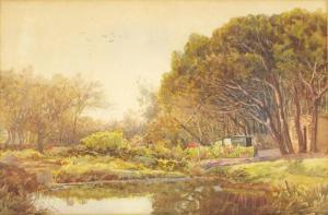 MORLAND James Smith 1846-1921,Garden scene in Rosebank,1910,Eastbourne GB 2020-09-09