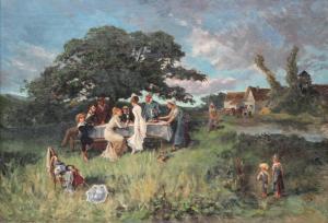 MORLAND VALERE ALPHONSE 1846-1800,La visite à la ferme,Lombrail - Teucquam FR 2017-06-02