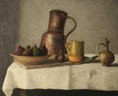 MORLE Stuart 1960,STILL LIFE WITH FIGS, CHEESE AND COPPER JUG,Whyte's IE 2010-10-04