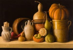 MORLE Stuart 1960,STILL LIFE WITH TERRACOTTA OBJECTS AND GOURDS,2008,Whyte's IE 2023-12-04