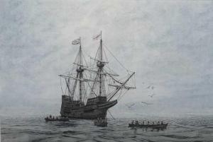 MORLEY MICHAEL 1937,The Mayflower anchored off New England,Keys GB 2023-04-14
