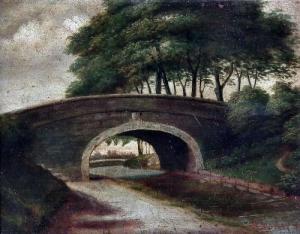 MORLEY Y W,River landscape with arched bridge,1890,Canterbury Auction GB 2011-07-12