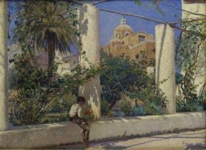 MORLOYD T,Ragazzo sul muretto a Capri,1861,Galleria Pananti Casa d'Aste IT 2012-03-31