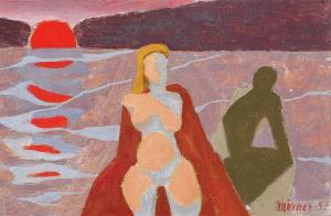 MORNER Stellan 1896-1979,A woman in a dinghy,1951,Bruun Rasmussen DK 2023-08-22
