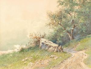MORO Franz 1875-1961,Nebel über einem Bergsee, Felsbrocken am Weg,Palais Dorotheum AT 2023-10-04