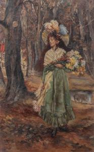 MOROT A.,Woman with Bouquet of Flowers,Skinner US 2021-11-18