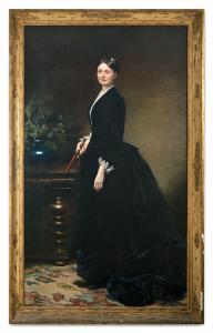 MOROT AIME NICOLAS 1850-1913,Portrait de Madame L. à l\’éventail,1888,Ferri FR 2022-07-01