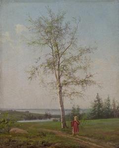 Morozov Aleksandr Ivanovic 1835-1904,Girl by a Birch Tree,1895,MacDougall's GB 2017-11-29