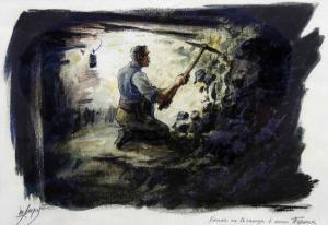 MOROZOV Petar 1880-1951,"A Miner In The Coal Mine ""Pernik""",Victoria BG 2011-06-23