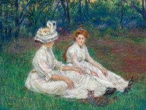 MORREN Georges 1868-1941,La sieste sur l'herbe,1901,De Vuyst BE 2024-03-02