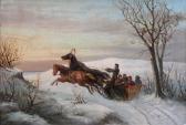 MORREN 1800-1800,Personnages dans un traineau attelé à des chevaux ,Lombrail - Teucquam 2015-05-29