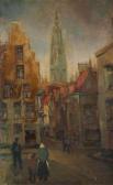 MORREN Rene 1868-1941,Gezicht op de kathedraal van Antwerpen,Bernaerts BE 2013-02-04