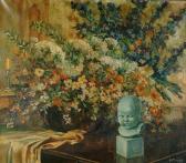 MORREN Rene 1868-1941,vase of flowers with statue,Bonhams GB 2003-07-15