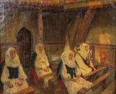 MORRES Eduard,Kirchen-Inneres mit vier Frauen in Siebenbürgische,Auktionshaus Dr. Fischer 2019-12-06