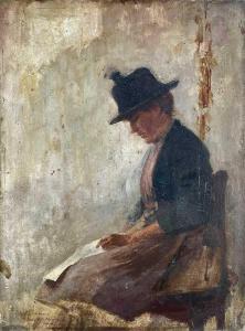 MORRIS Charles Greville 1861-1922,Seated Woman,1890,David Lay GB 2022-11-03