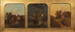MORRIS Charles Greville,three landscape studies (two pastoral, one maritim,Mallams 2023-01-11