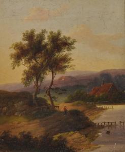 MORRIS Charles I 1828-1870,A River Landscape, with a Figure on a Path,John Nicholson GB 2019-05-01