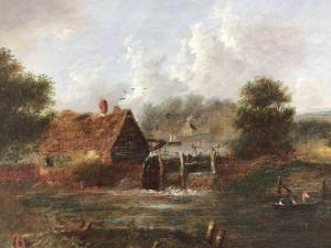 MORRIS Charles,view on a river with a Watermill,1869,Reeman Dansie GB 2021-05-31