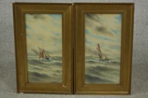 MORRIS Garman 1900-1930,kjsailing boats on rough seas,Criterion GB 2023-02-22