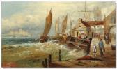 MORRIS J 1800-1900,Quayside on a stormy day,1890,Gilding's GB 2011-02-01