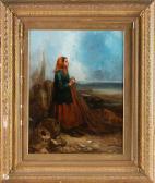 MORRIS James Charles 1851-1863,Girl mending nets,Eldred's US 2023-01-26