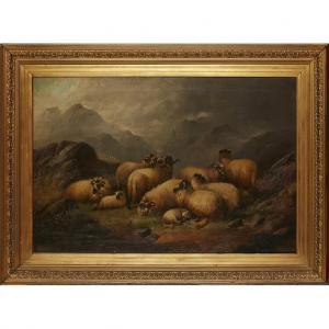 MORRIS James W 1860-1890,SHEEP GRAZING ON A ROCKY OUTCROP,1881,Lyon & Turnbull GB 2018-01-31