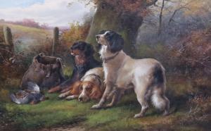 MORRIS John 1800-1800,After the Hunt; gun dogs seated in landscapes,Gorringes GB 2022-03-08