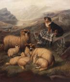 MORRIS John Charles 1851-1889,Extensive Scottish landscape with sheep and collie,Keys GB 2018-11-27