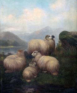 MORRIS John Charles 1851-1889,sheep in Highland landscape,Warren & Wignall GB 2022-07-20