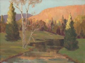 MORRIS Lincoln Godfrey 1887-1967,Autumn Stream Landscape,Walker's CA 2010-07-14