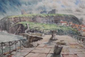 MORRIS Roy 1951,Stormy scene at Whitby,Cuttlestones GB 2016-12-02