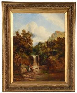 MORRIS William Bright 1844-1912,Resting by a Waterfall,Brunk Auctions US 2020-07-31
