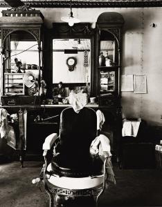 MORRIS Wright 1910-1992,Barbershop, Weeping Water, Nebraska,1980,Swann Galleries US 2023-10-05