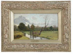 MORRISON William 1900-1900,River meadow with bridge,Cheffins GB 2015-03-04