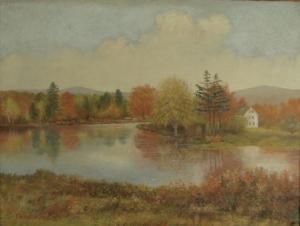 MORSE F.W,Autumn landscape with house on a lake,Eldred's US 2009-04-03