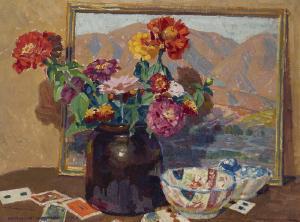MORSE Vernon Jay 1898-1965,Still life with zinnias,1929,John Moran Auctioneers US 2019-04-09