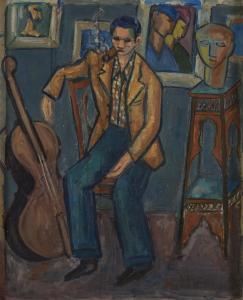 MORSI Ahmed 1930,Self-Portrait with Cello,1952,Bonhams GB 2018-04-18