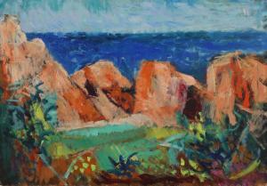 MORSING Ivar 1919-2009,Landscape with cliffs,1946,Bruun Rasmussen DK 2024-02-27