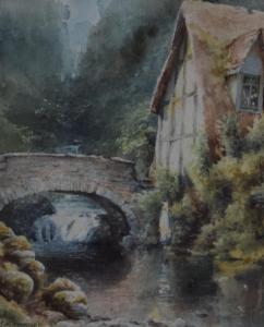 MORSLEY Charles W,Woman beside a River and a Thatched Cottage,Rowley Fine Art Auctioneers 2022-03-12
