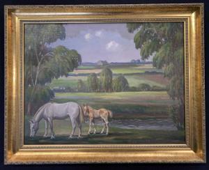 MORTIMER Geoffrey E 1895-1986,a grazing horse and foal,Keys GB 2022-11-11