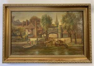 MORTIMER Geoffrey E 1895-1986,Pull's Ferry, Norwich,20th century,Keys GB 2023-01-05