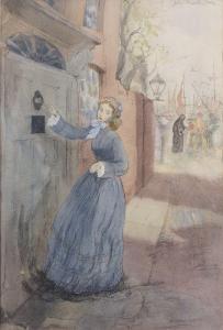 MORTON SALE John 1901-1990,Harbour scene with a lady at a doorway,Rosebery's GB 2021-01-27