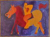 MORTON Tazewell 1900-2000,Abstract Modernist figure on horse,1977,Ripley Auctions US 2015-05-02