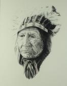 MOSCHETTO JACK 1900-1900,PORTRAIT OF AMERICAN INDIAN CHEIF,Sloans & Kenyon US 2014-04-12